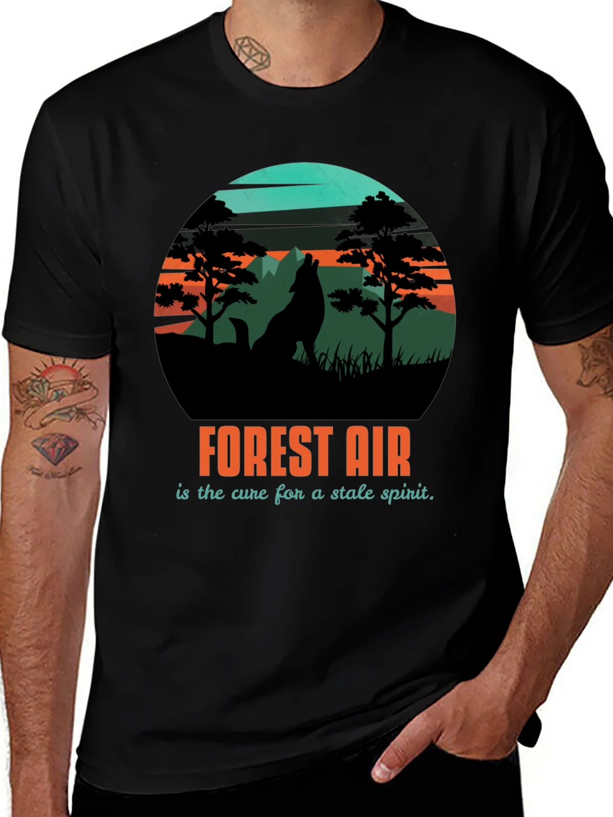 Forest Air Graphic Tee - Nature Wolf Design product image 1