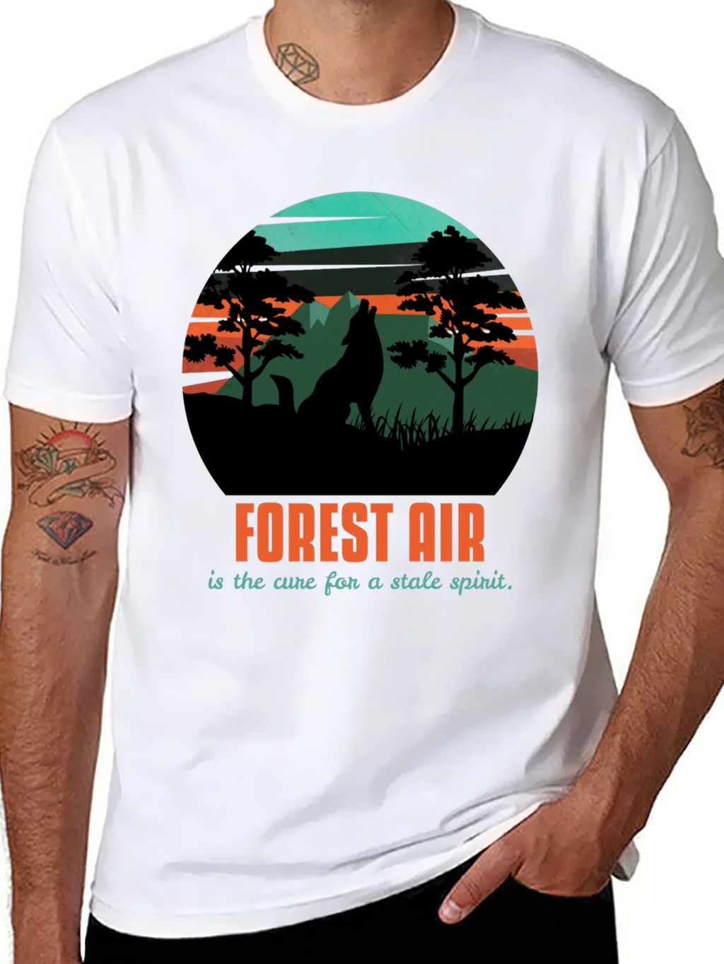 Forest Air Graphic Tee - Nature Wolf Design product image 7