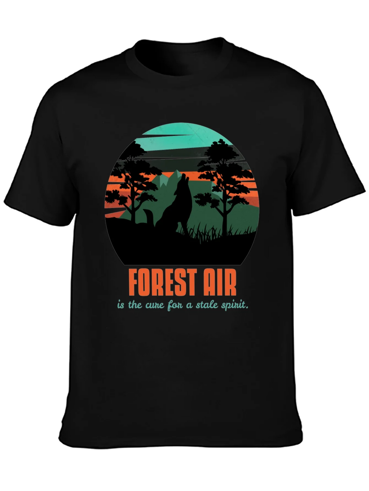 Forest Air Graphic Tee - Nature Wolf Design product image 3