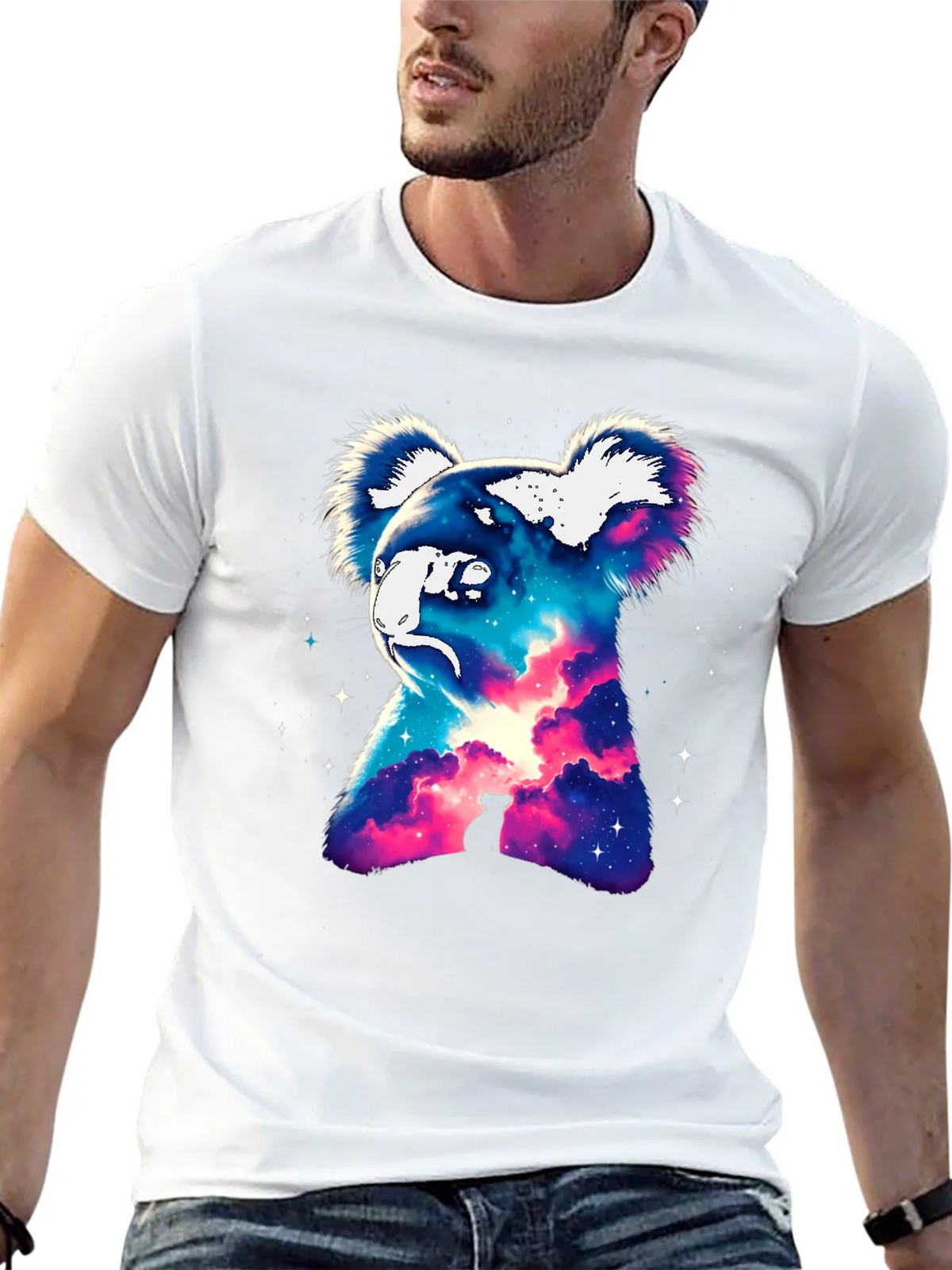 Cosmic Koala Graphic Tee - Galaxy Animal Print product image 12