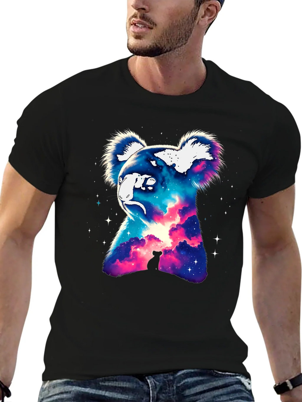 Cosmic Koala Graphic Tee - Galaxy Animal Print product image 6