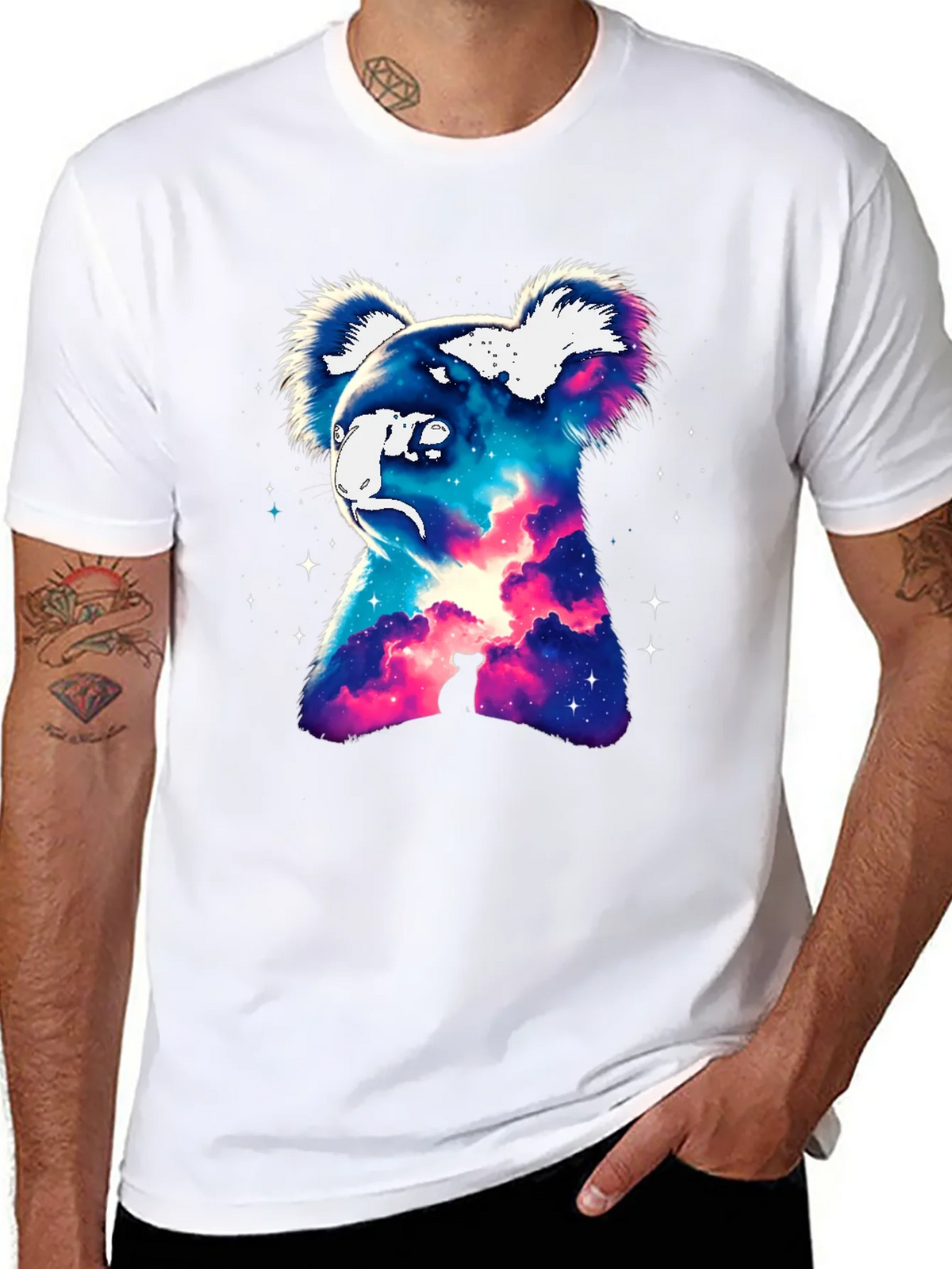 Cosmic Koala Graphic Tee - Galaxy Animal Print product image 7