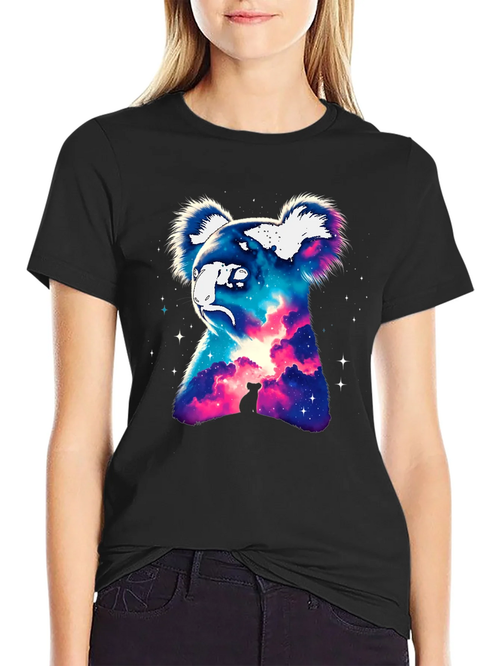 Cosmic Koala Graphic Tee - Galaxy Animal Print product image 2