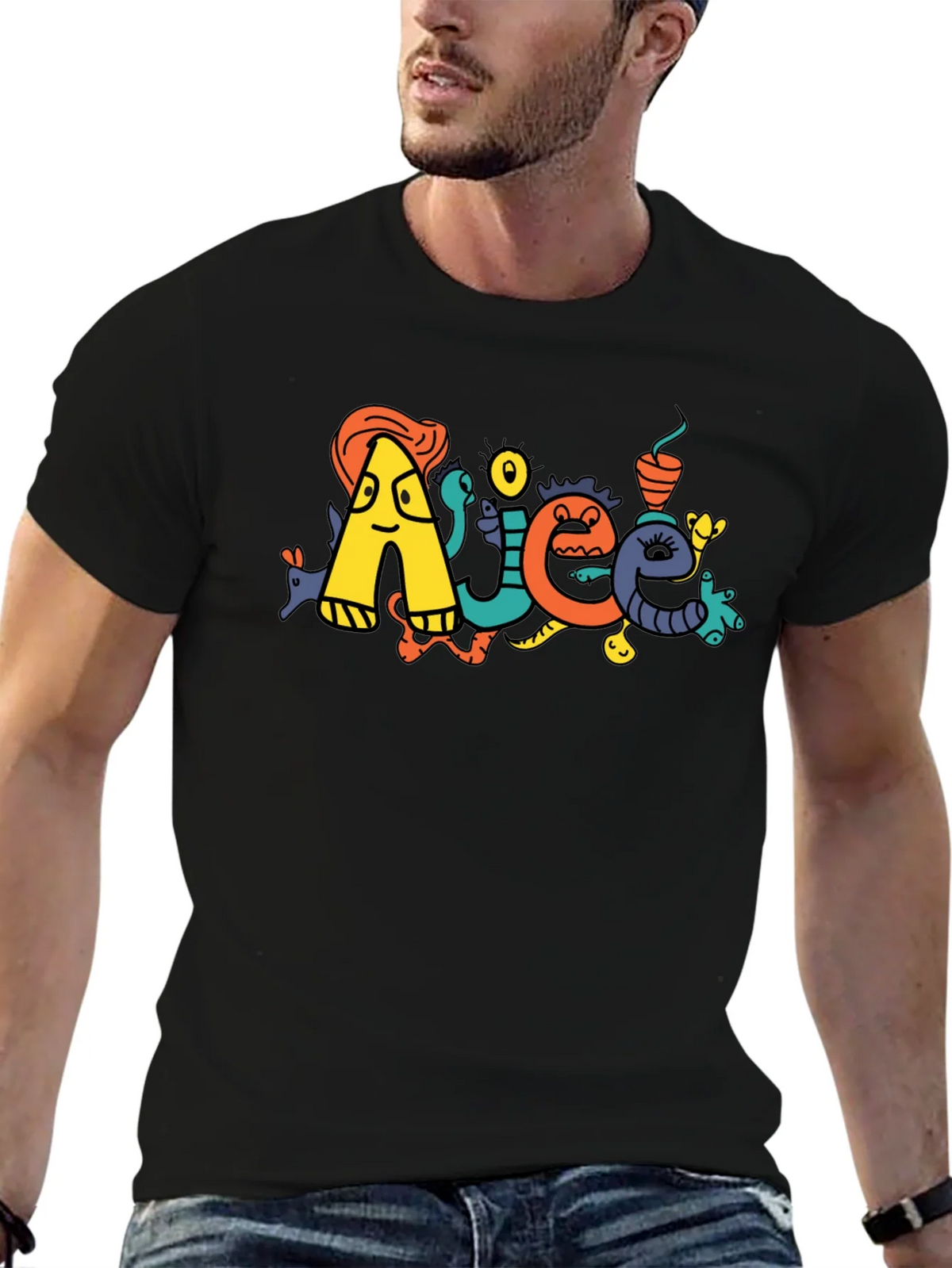 Doodle Art Black T-Shirt product image 6