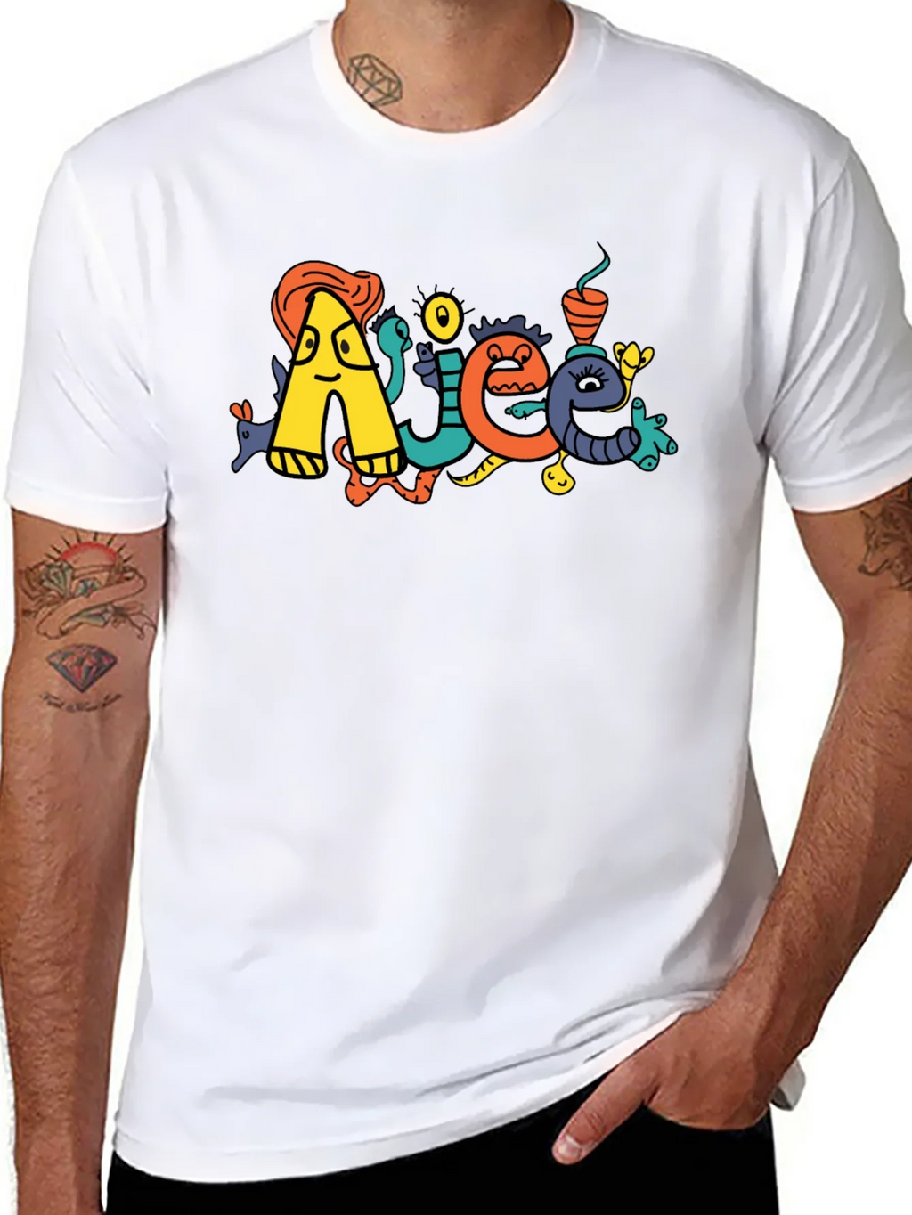 Doodle Art Black T-Shirt product image 7