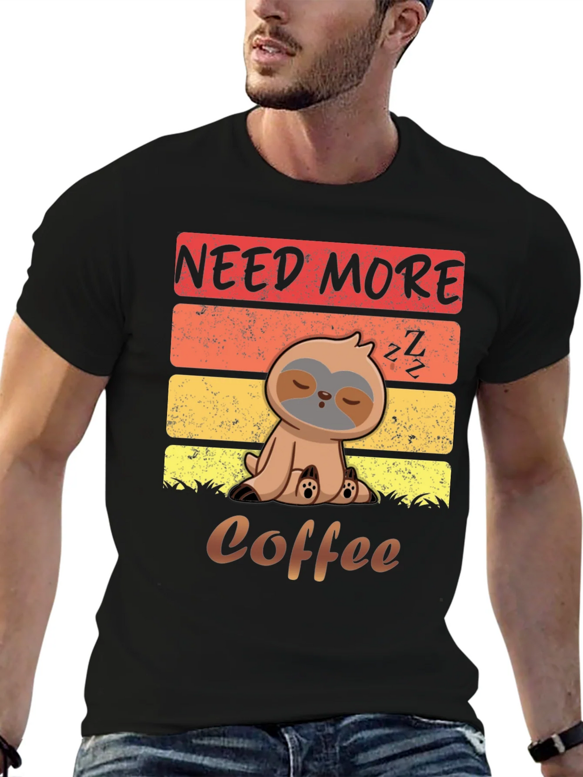 Need More Coffee Sloth Graphic T-Shirt product image 6