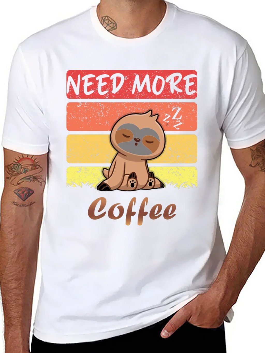 Need More Coffee Sloth Graphic T-Shirt product image 7