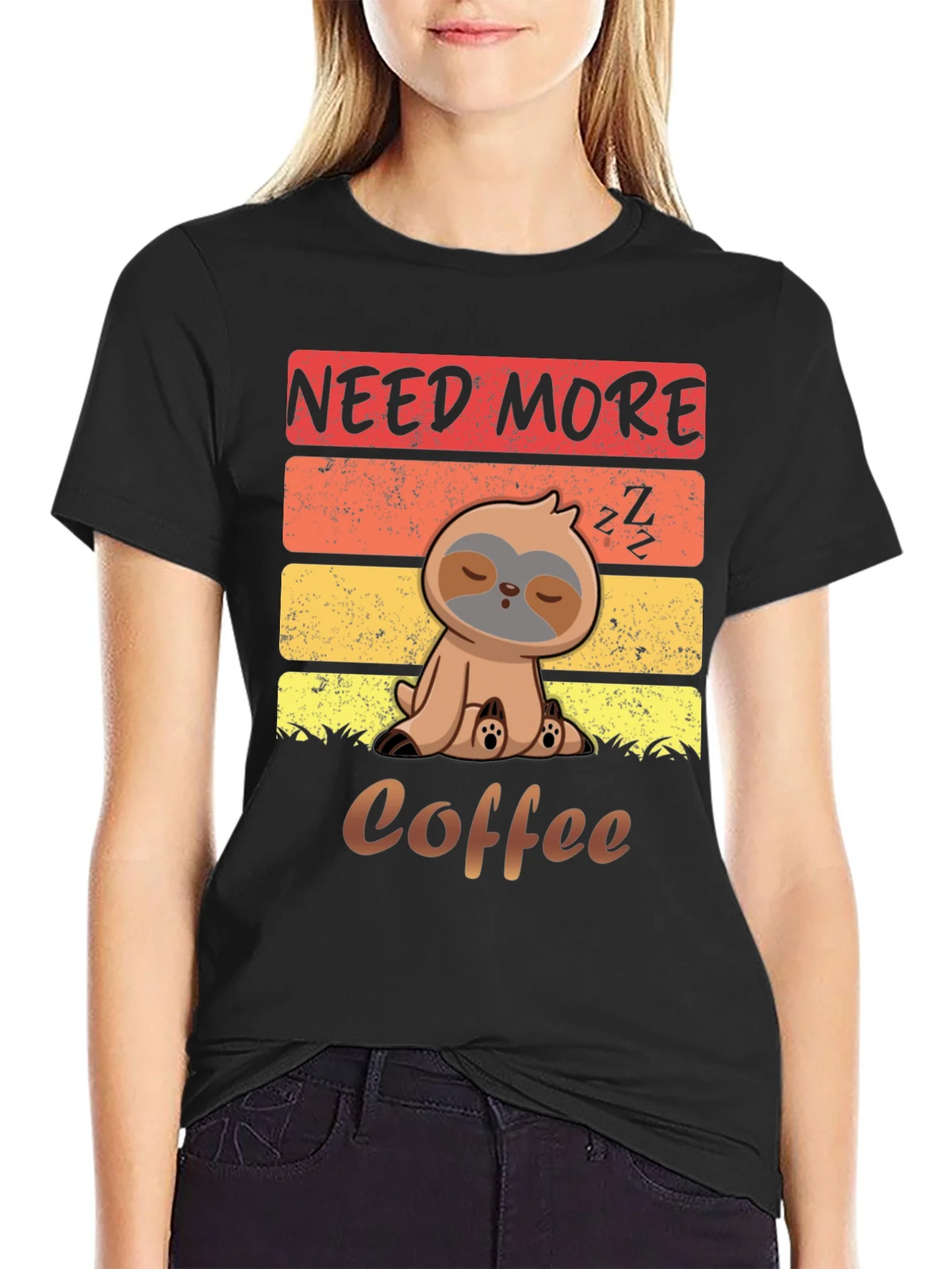 Need More Coffee Sloth Graphic T-Shirt product image 2