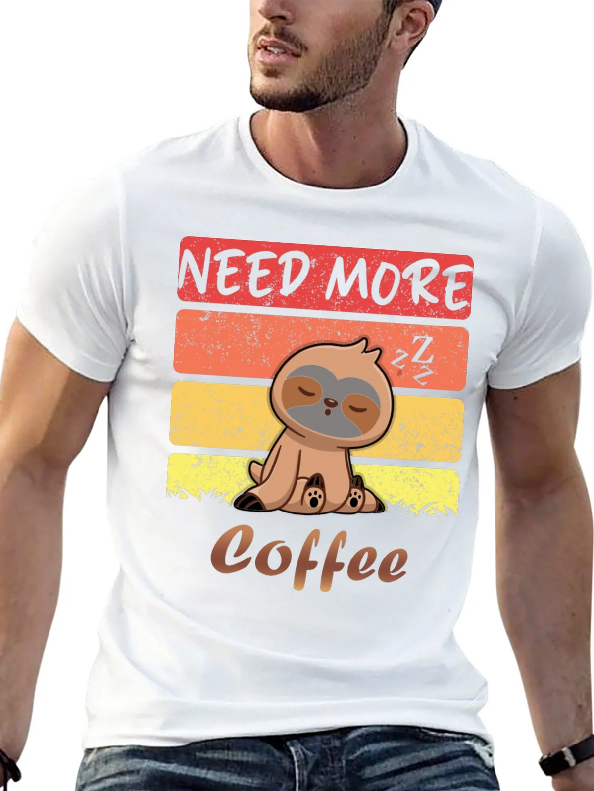 Need More Coffee Sloth Graphic T-Shirt product image 12