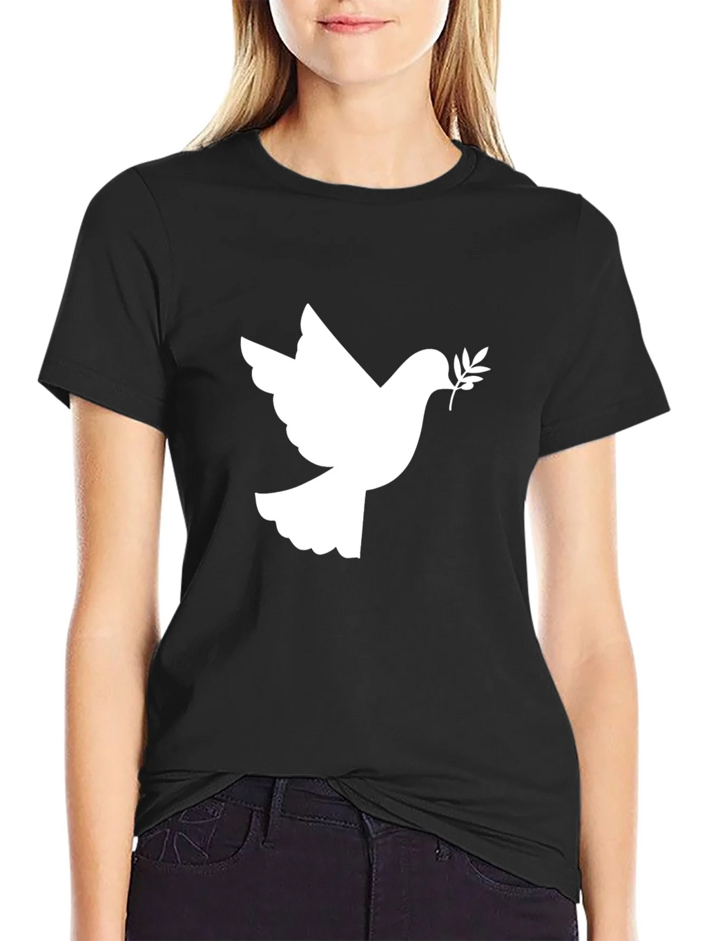 Peace Dove Graphic Tee - Stylish Black Cotton T-Shirt product image 2