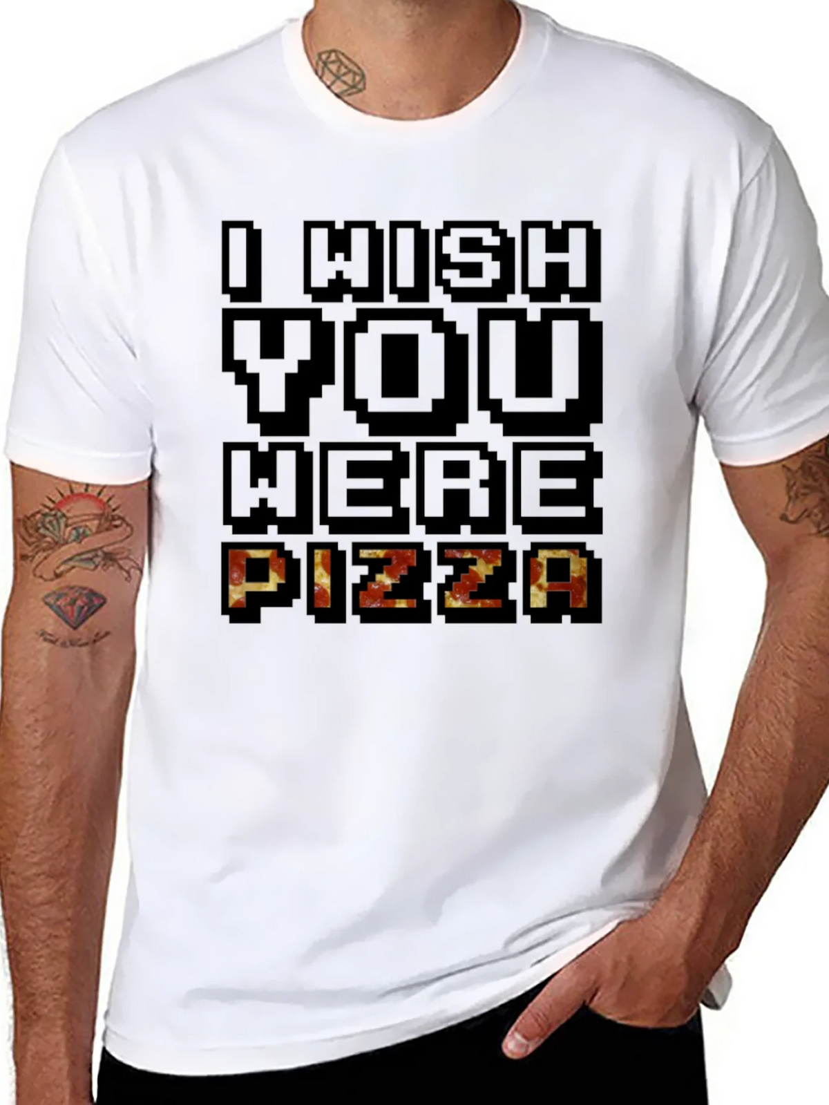 I Wish You Were Pizza Graphic T-Shirt product image 6