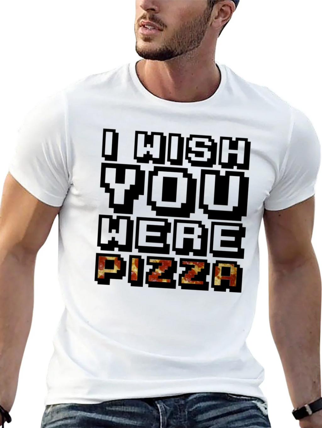 I Wish You Were Pizza Graphic T-Shirt product image 11