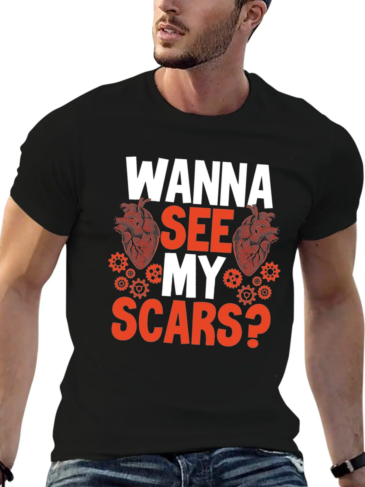 Wanna See My Scars? Graphic Tee product image 6