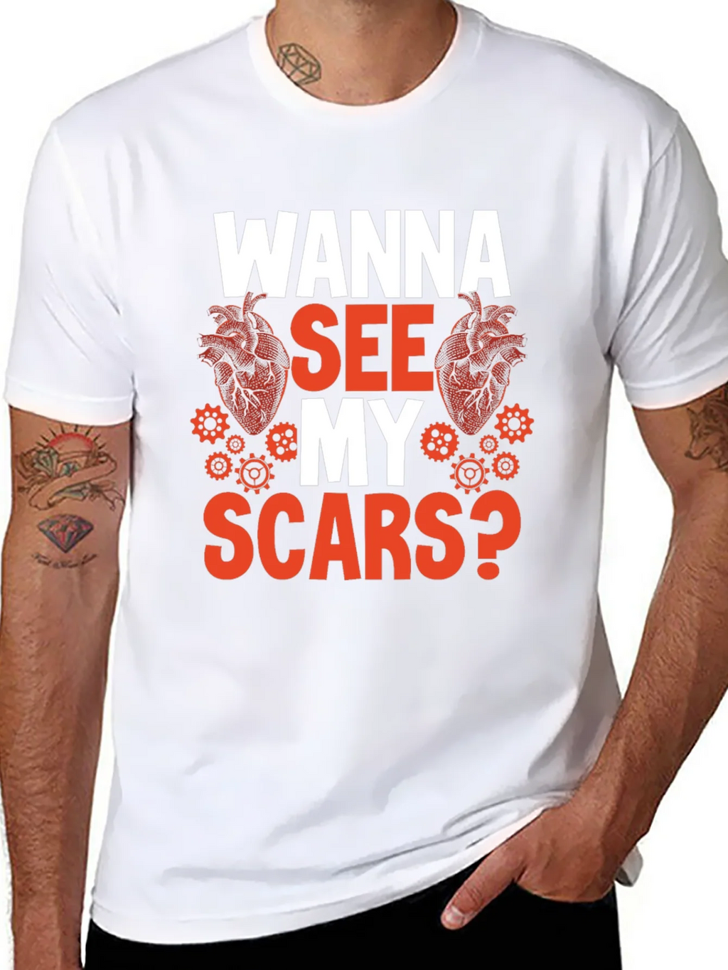 Wanna See My Scars? Graphic Tee product image 7