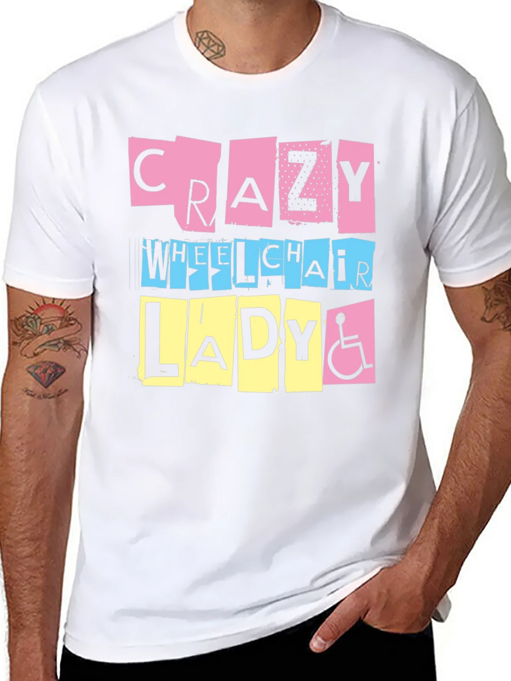 Crazy Wheelchair Lady Graphic Tee product image 6