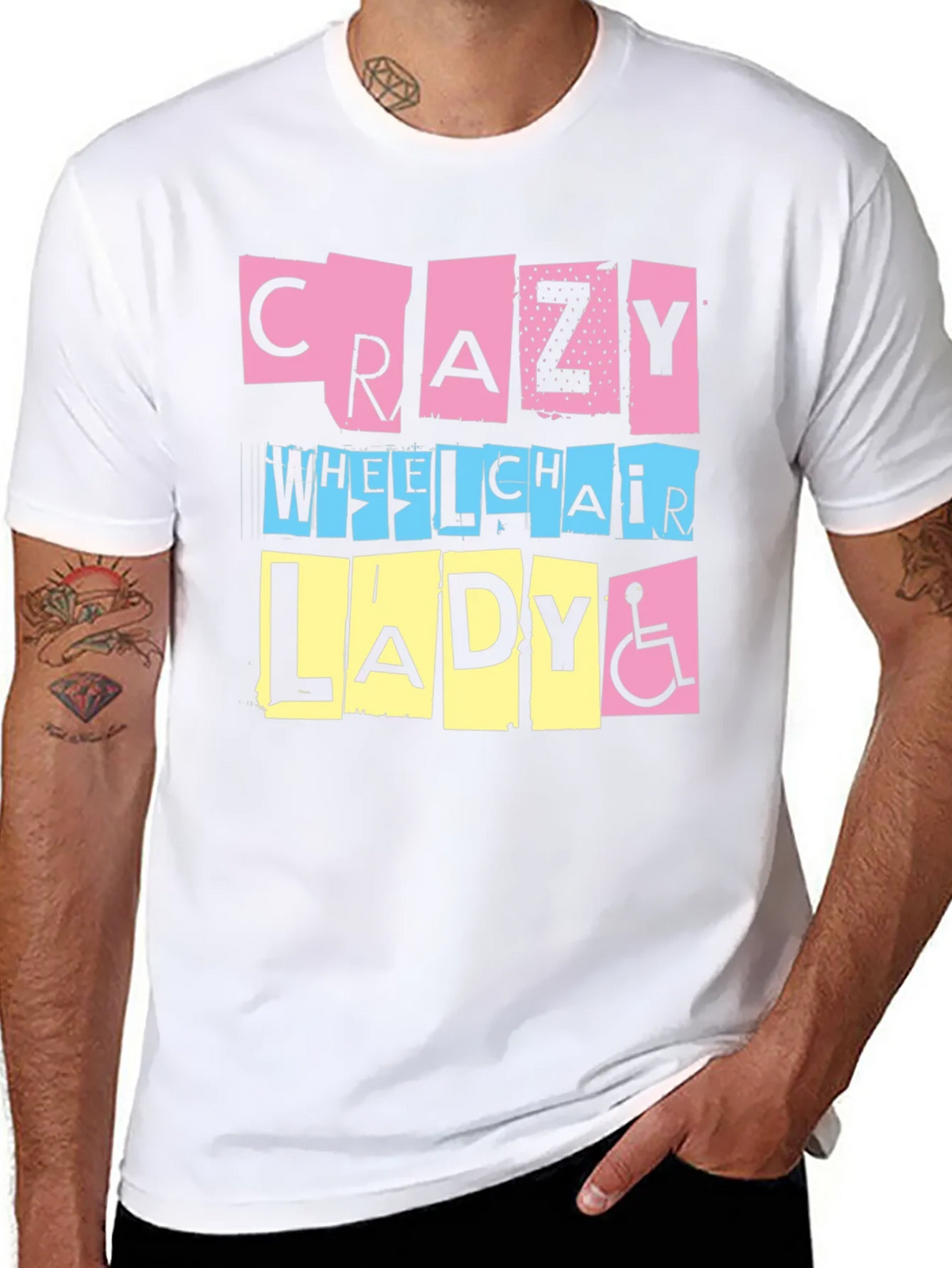 Crazy Wheelchair Lady Graphic Tee product image 6