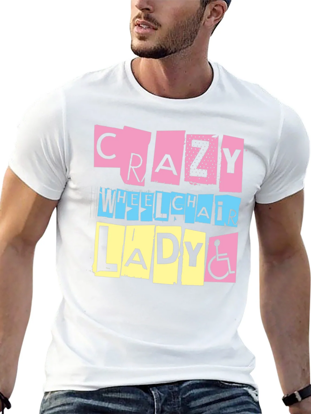 Crazy Wheelchair Lady Graphic Tee product image 11