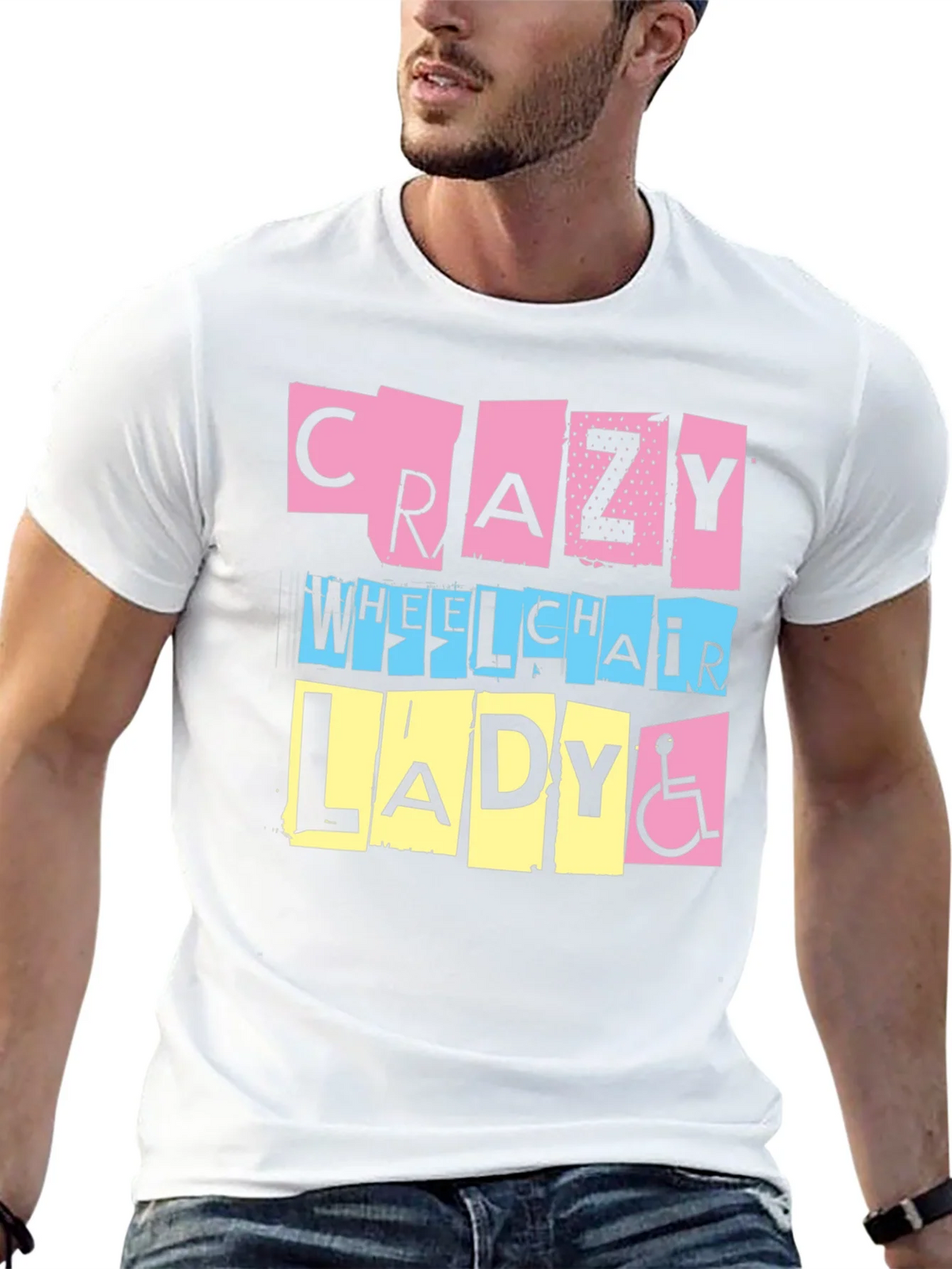 Crazy Wheelchair Lady Graphic Tee product image 11