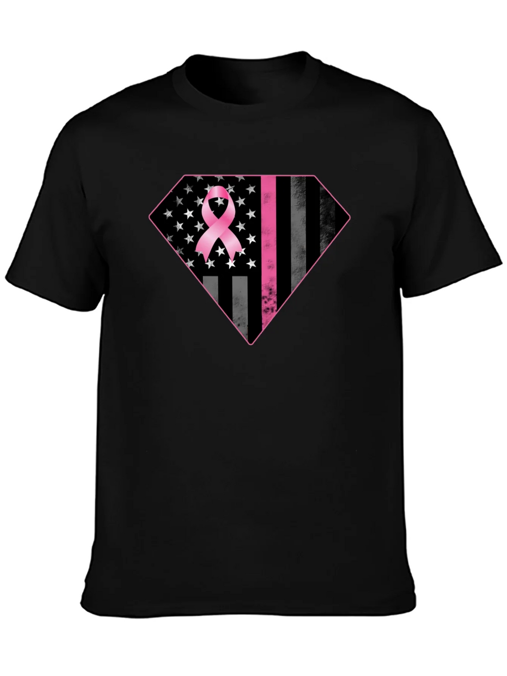 Breast Cancer Awareness Flag Graphic Tee product image 3