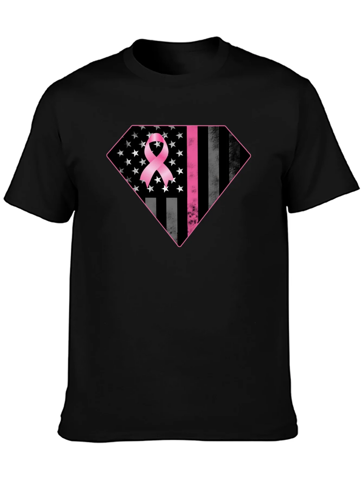 Breast Cancer Awareness Flag Graphic Tee product image 3