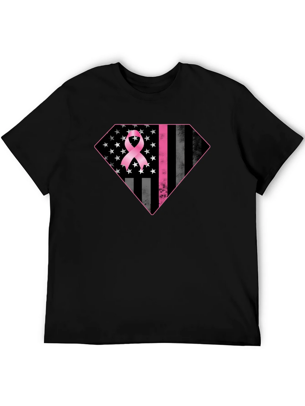 Breast Cancer Awareness Flag Graphic Tee product image 5