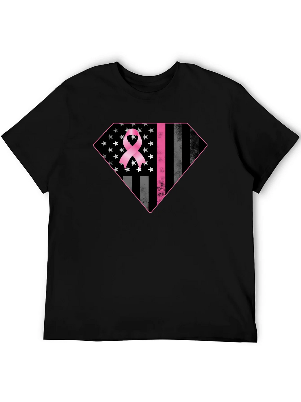 Breast Cancer Awareness Flag Graphic Tee product image 5