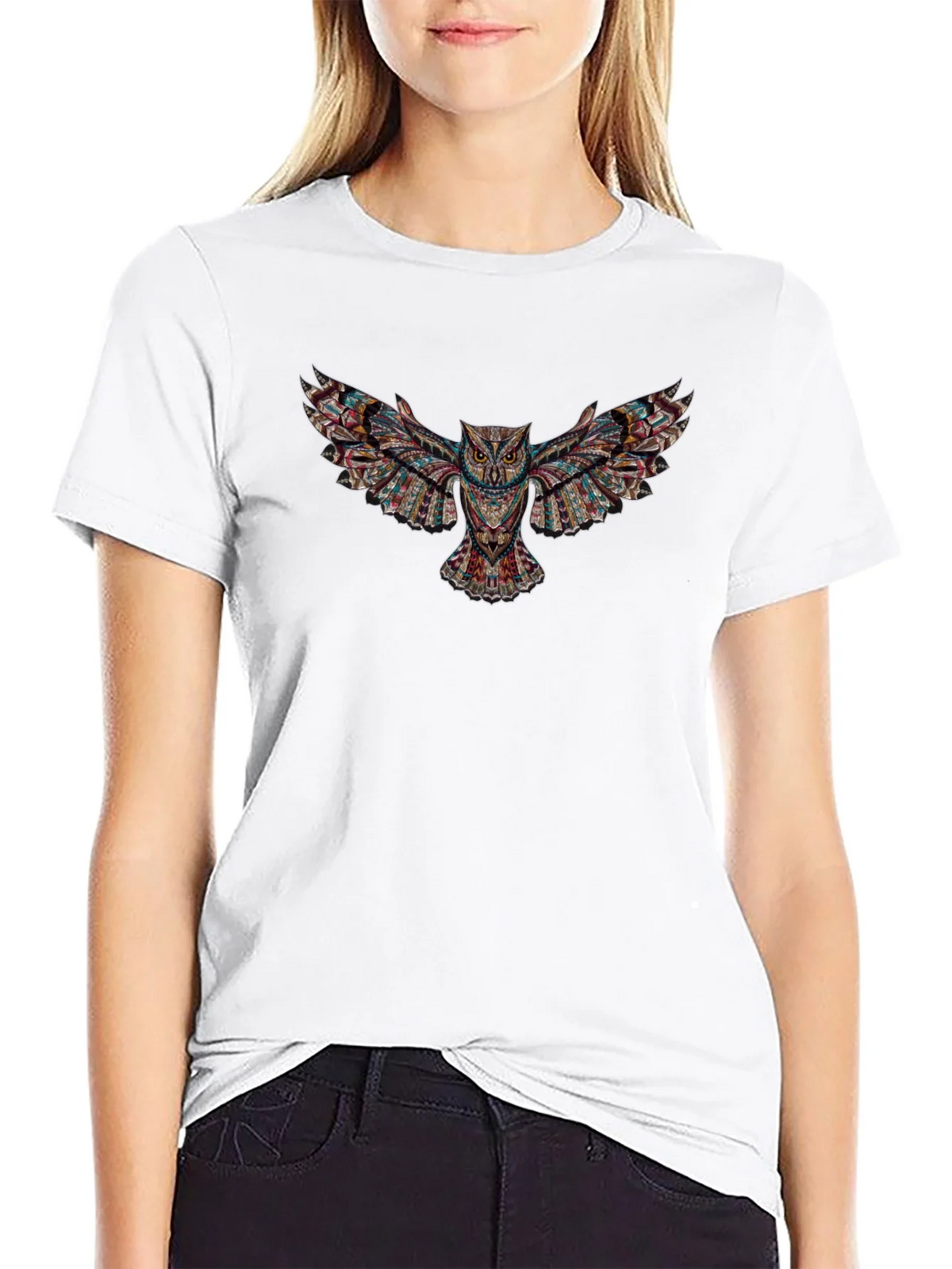 Owl Print Black T-Shirt product image 8