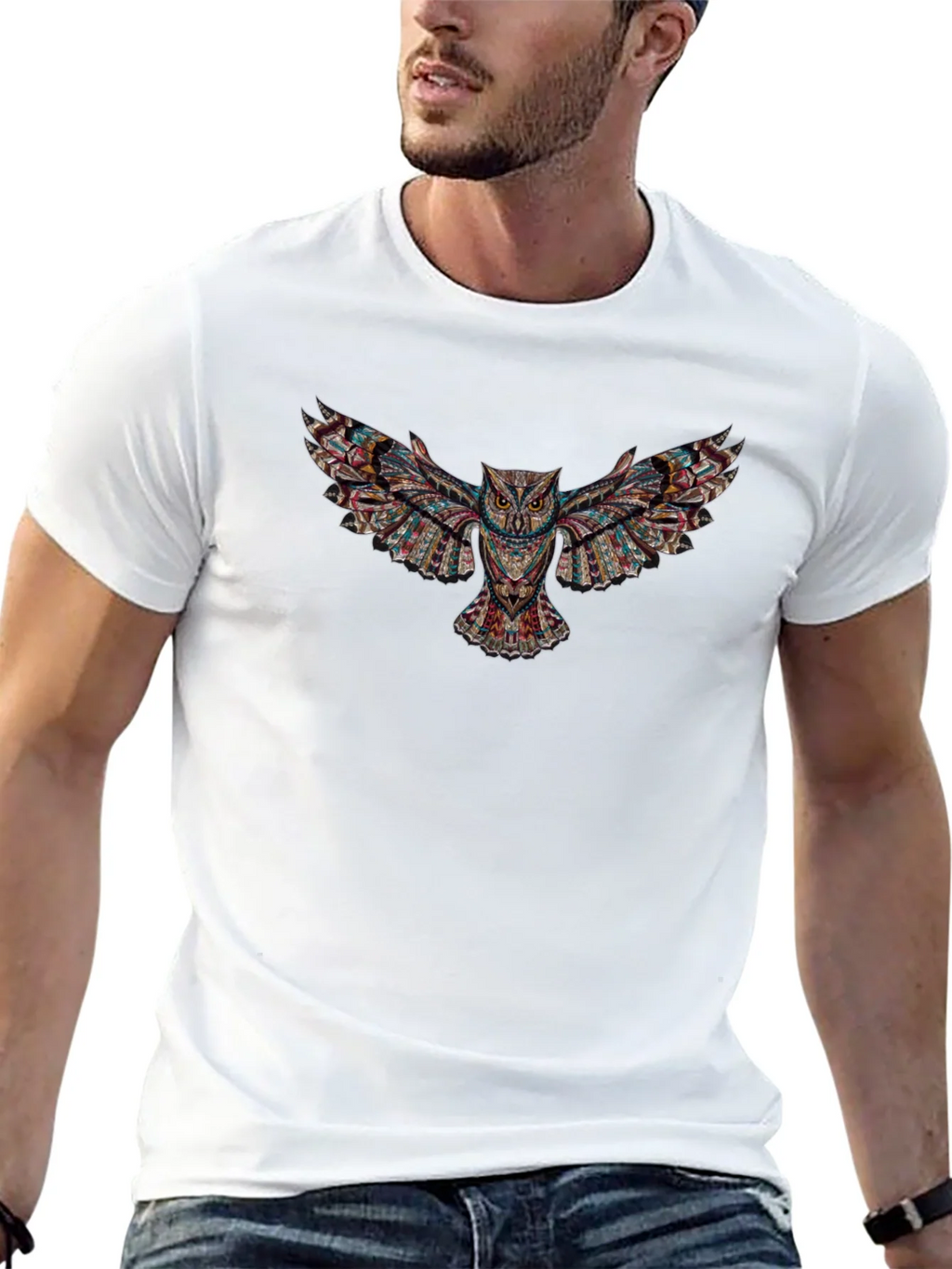 Owl Print Black T-Shirt product image 12