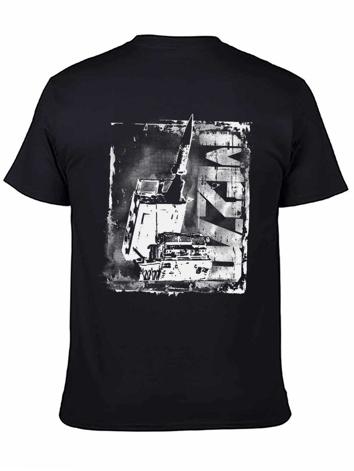 Distressed Crane Graphic Black T-Shirt product image 2