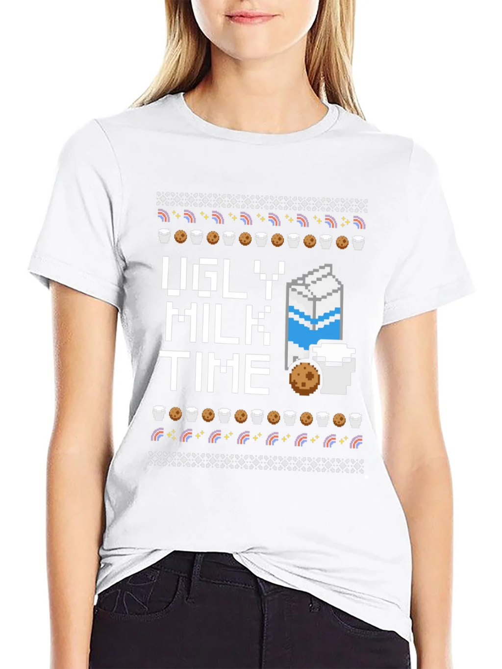 Ugly Milk Time Black T-Shirt - Cookie Lover product image 1
