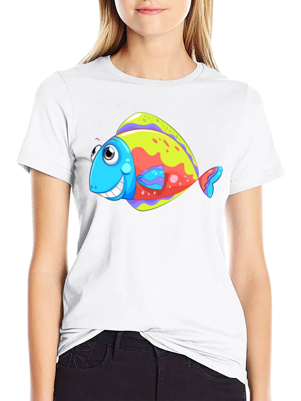 Funny Fish Graphic Tee - Black Cotton T-Shirt product image 8
