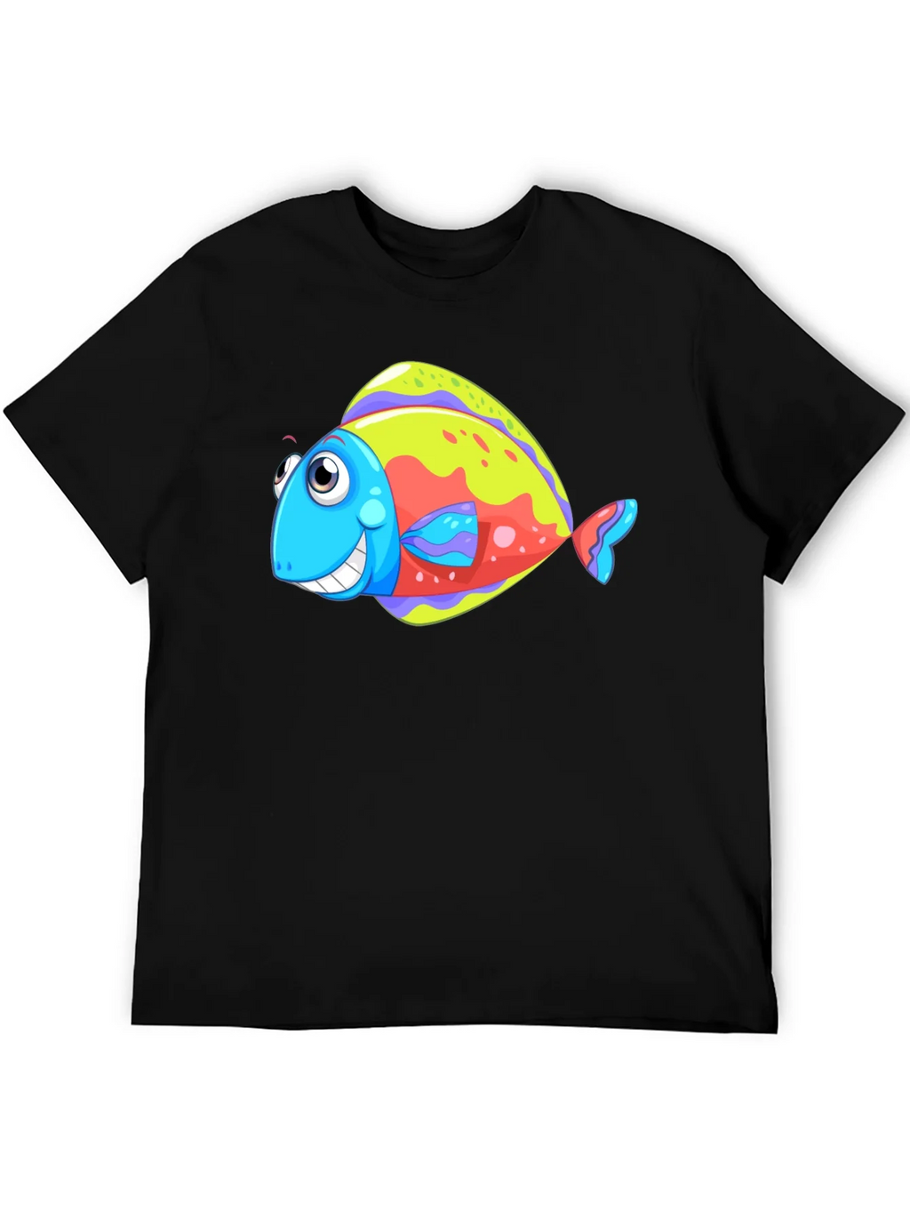 Funny Fish Graphic Tee - Black Cotton T-Shirt product image 5