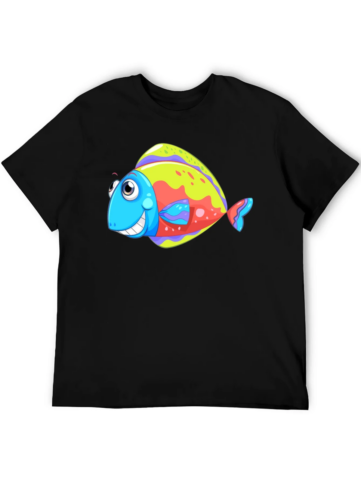 Funny Fish Graphic Tee - Black Cotton T-Shirt product image 5
