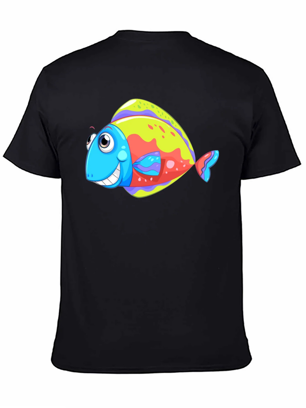 Funny Fish Graphic Tee - Black Cotton T-Shirt product image 4