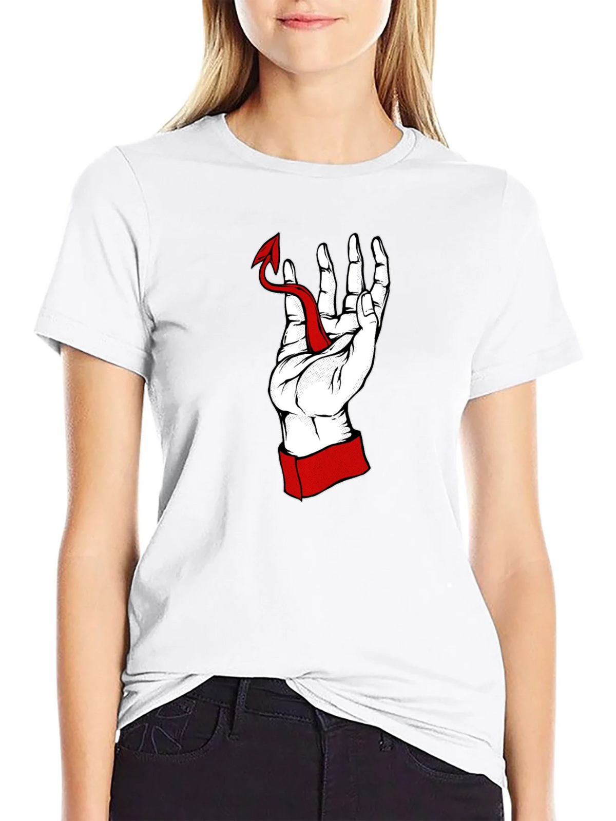 Hand Holding Devil Tail Graphic Tee product image 8