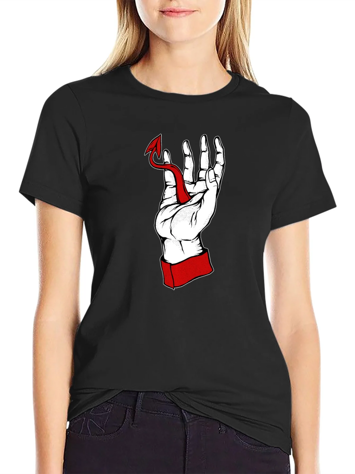 Hand Holding Devil Tail Graphic Tee product image 2