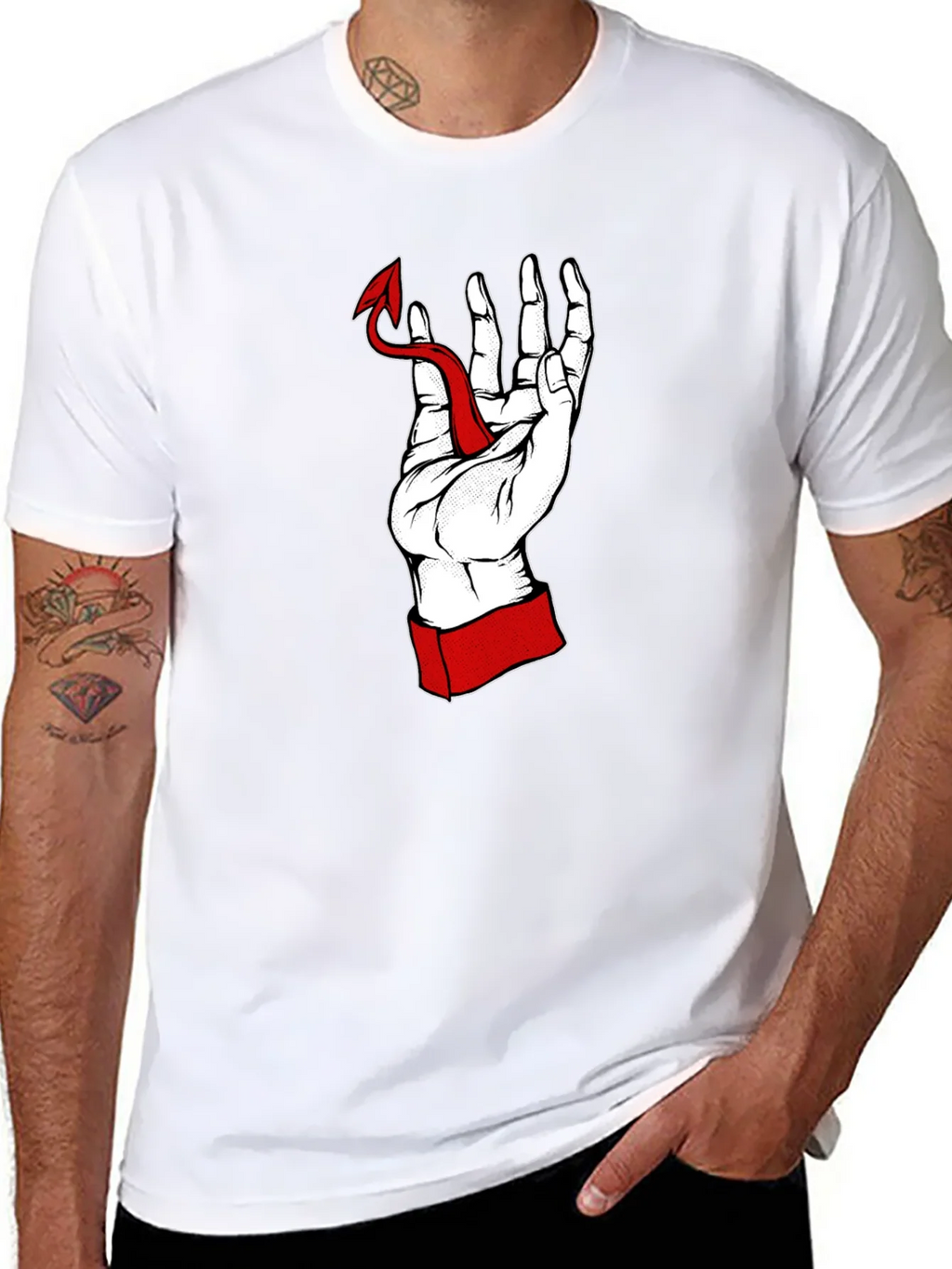 Hand Holding Devil Tail Graphic Tee product image 7