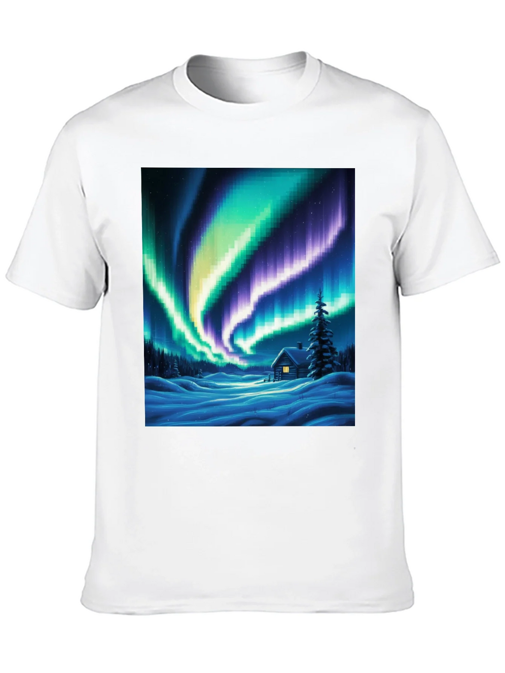 Aurora Cabin T-Shirt: Winter Night Scene product image 9