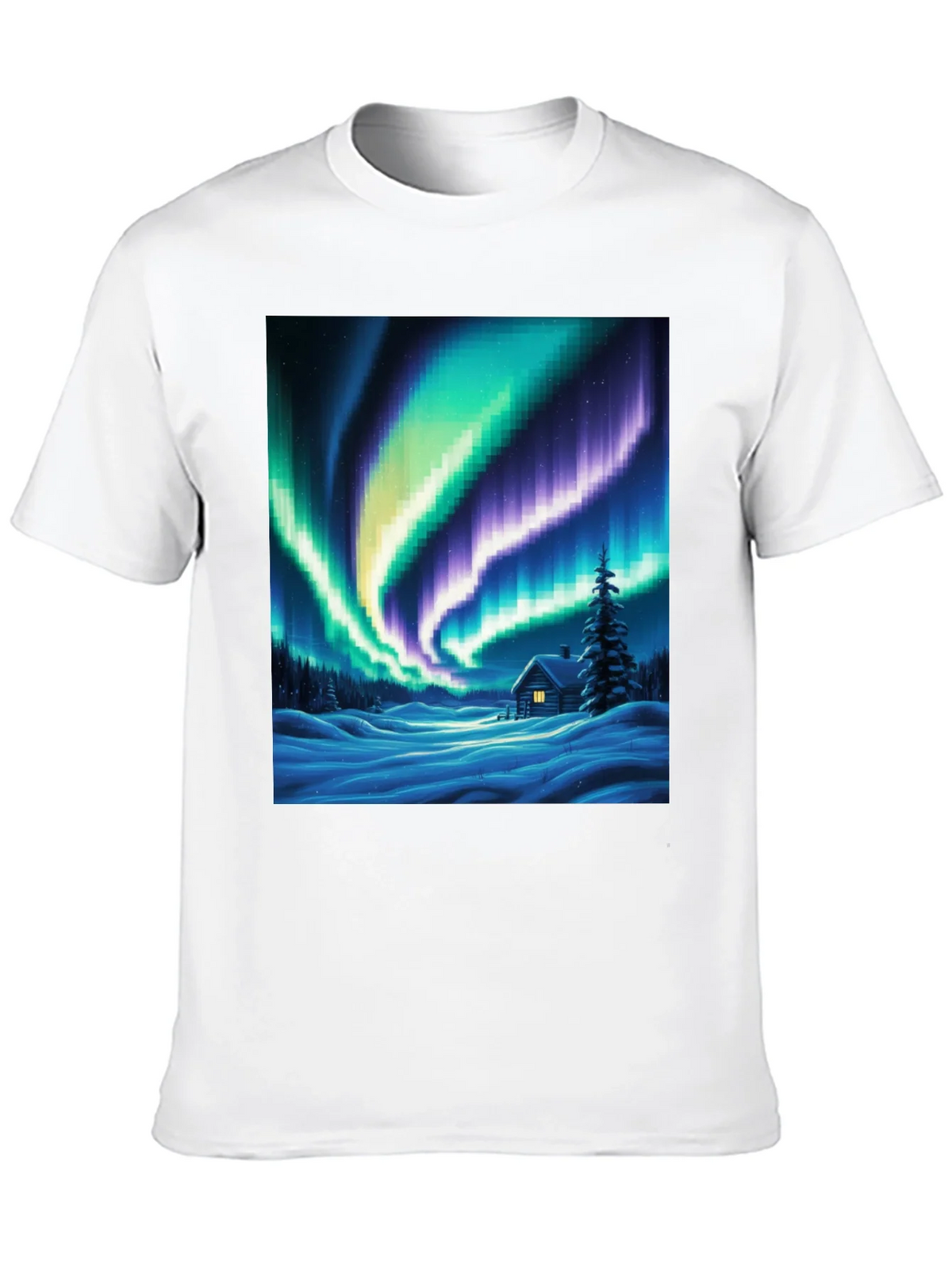 Aurora Cabin T-Shirt: Winter Night Scene product image 9