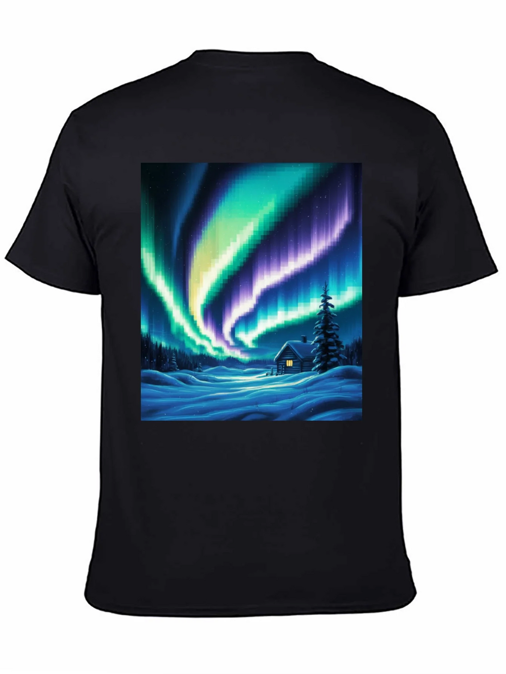 Aurora Cabin T-Shirt: Winter Night Scene product image 4