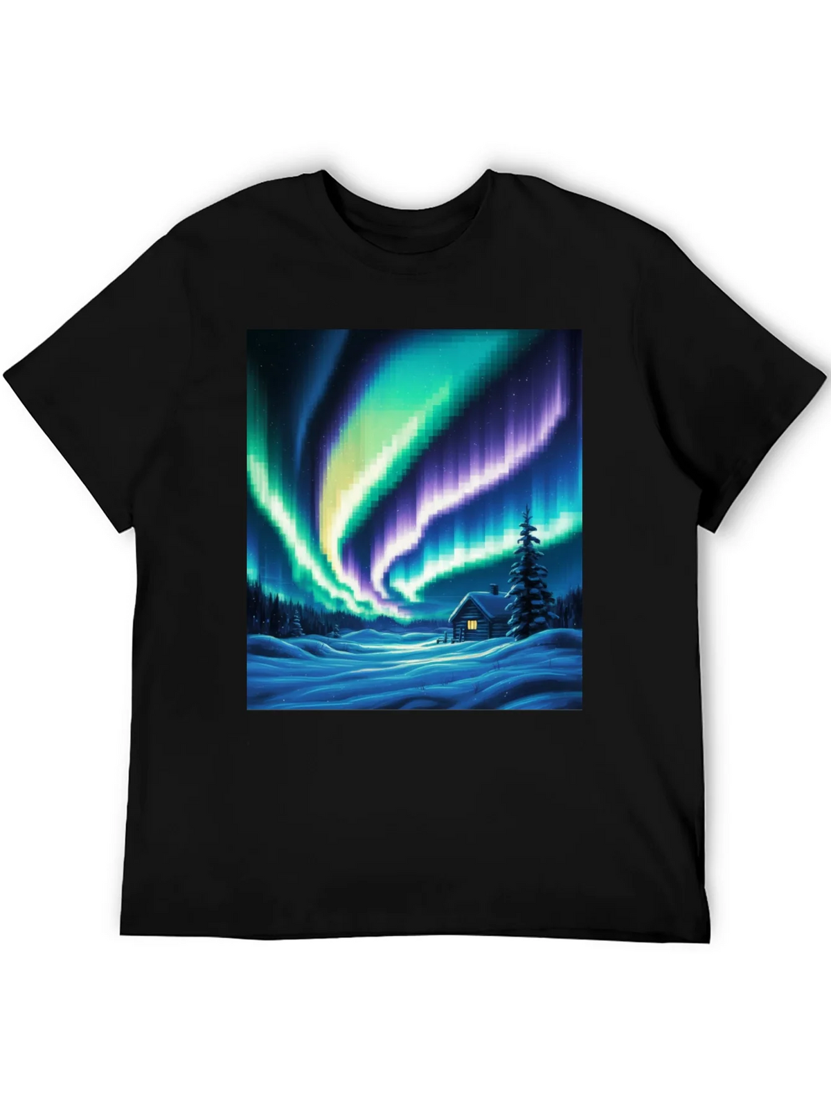 Aurora Cabin T-Shirt: Winter Night Scene product image 5