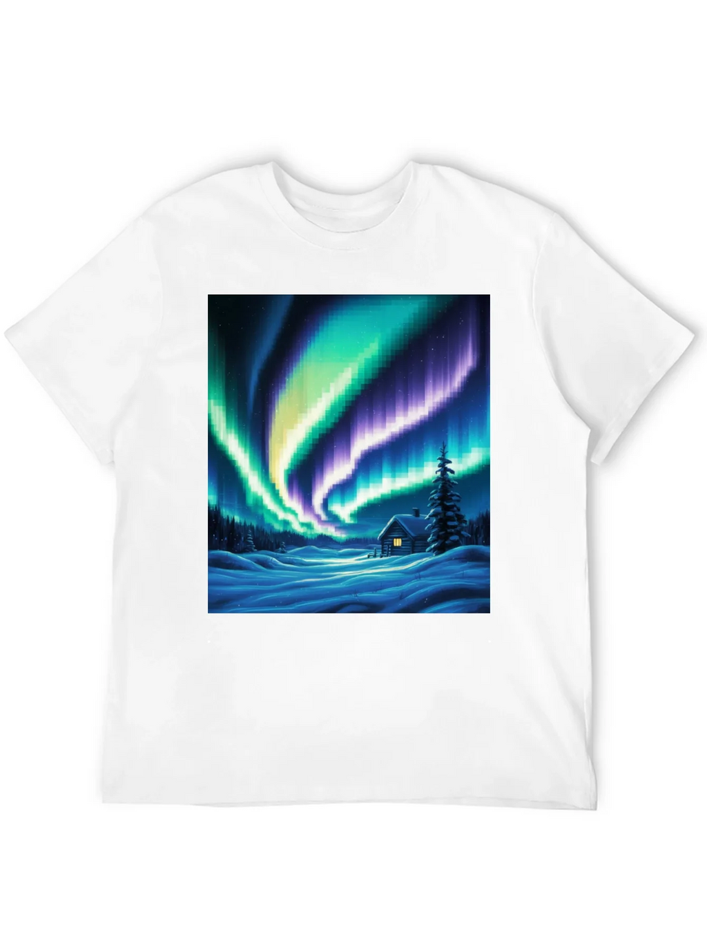 Aurora Cabin T-Shirt: Winter Night Scene product image 11