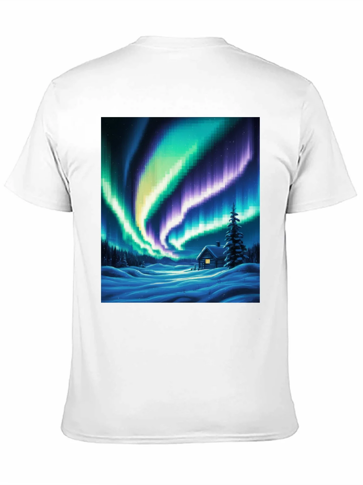 Aurora Cabin T-Shirt: Winter Night Scene product image 10