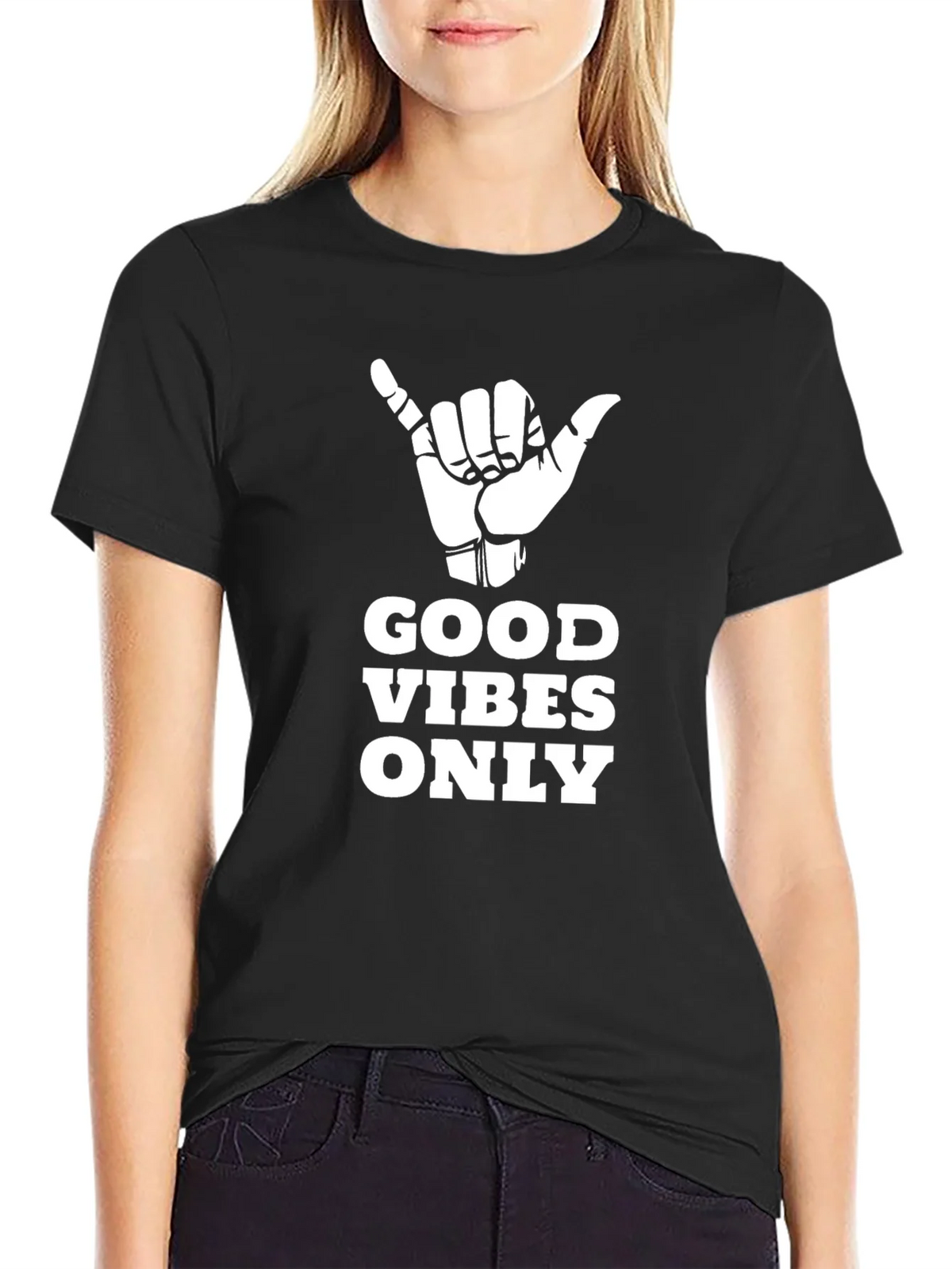 Good Vibes Only Black Graphic T-Shirt product image 2