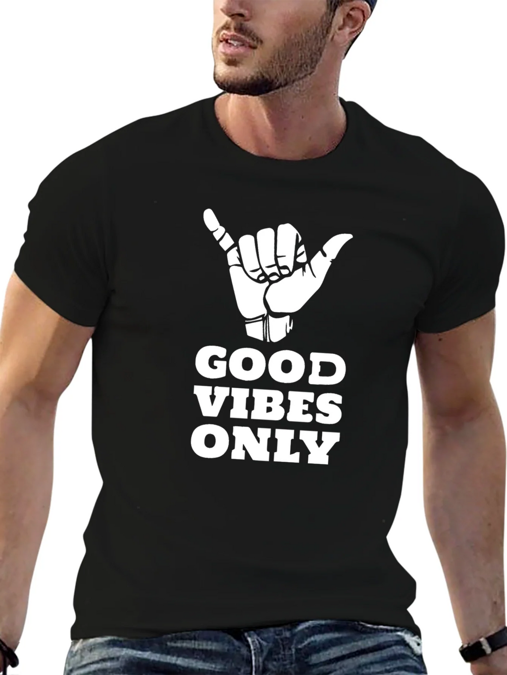 Good Vibes Only Black Graphic T-Shirt product image 6