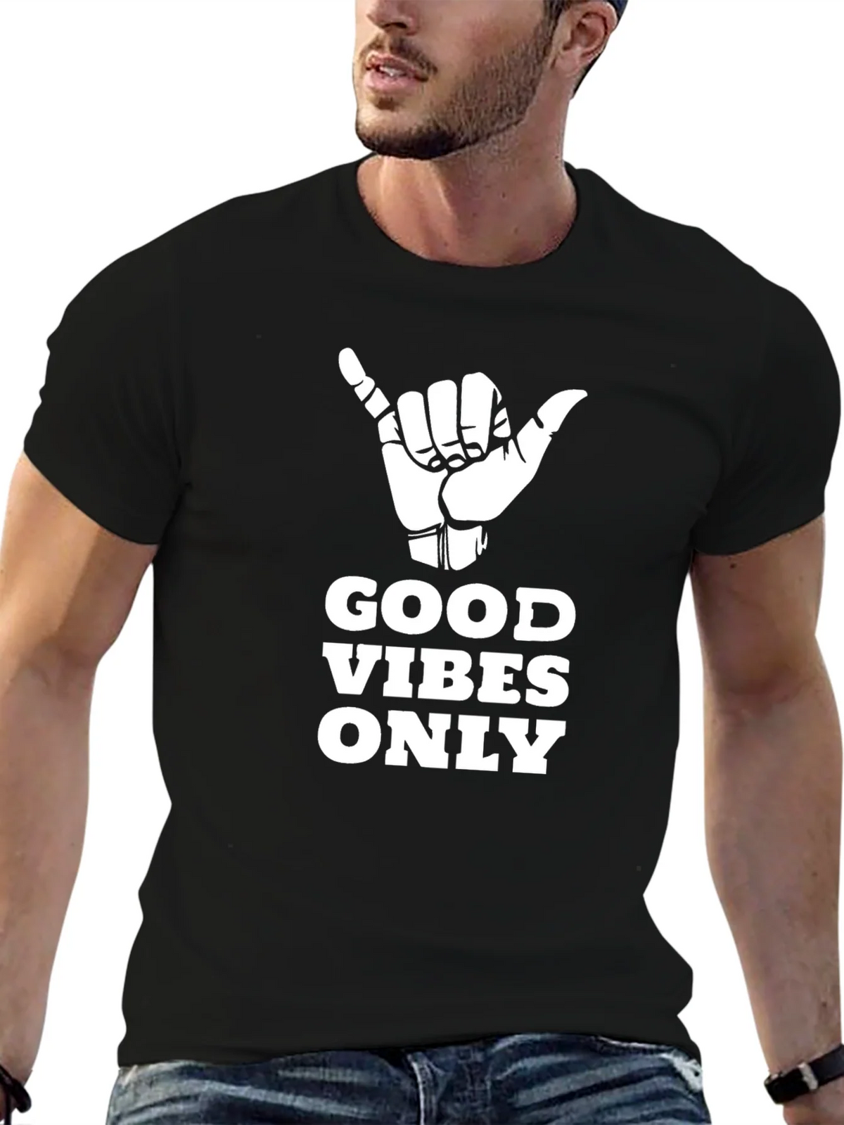 Good Vibes Only Black Graphic T-Shirt product image 6