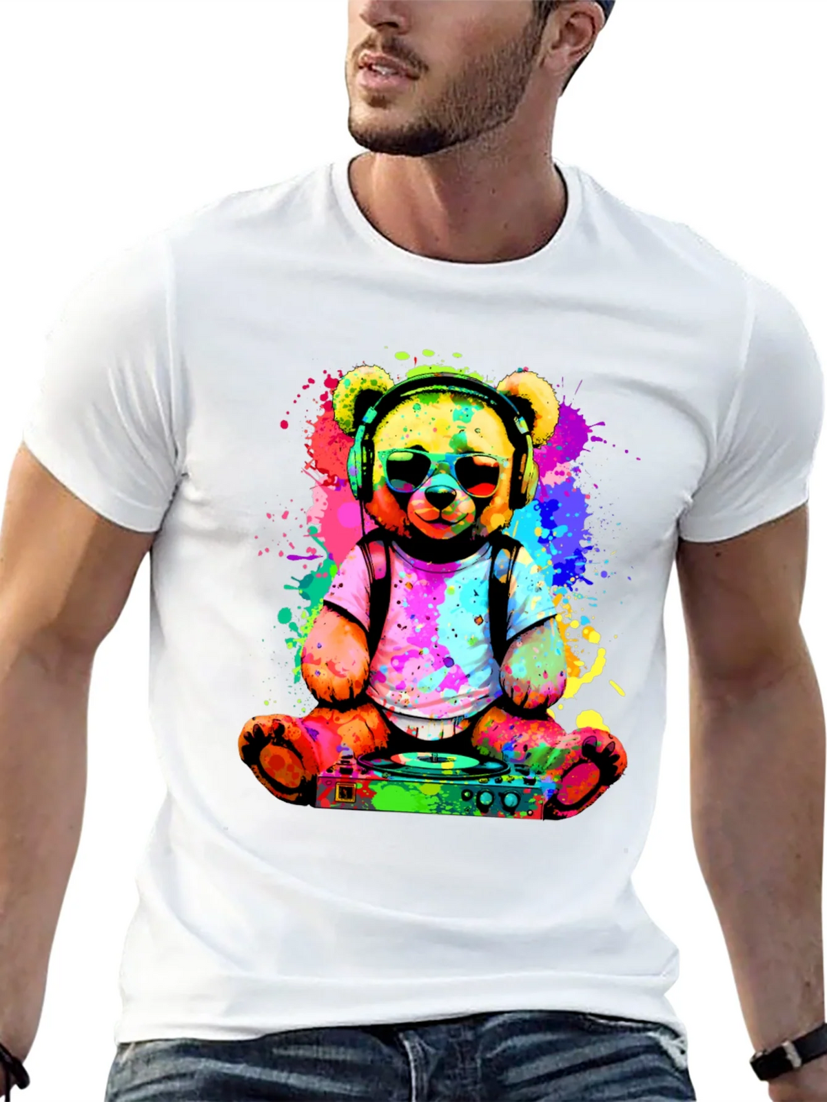 DJ Teddy Bear T-Shirt - Colorful Music Lover Tee product image 12
