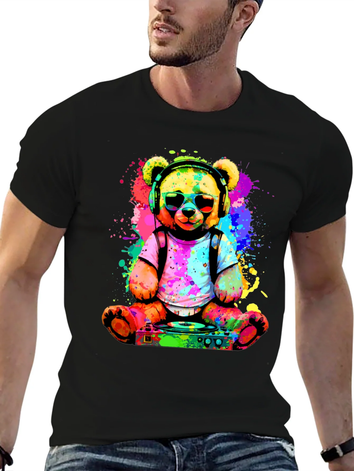 DJ Teddy Bear T-Shirt - Colorful Music Lover Tee product image 6