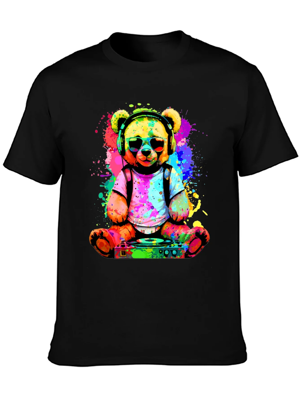 DJ Teddy Bear T-Shirt - Colorful Music Lover Tee product image 3