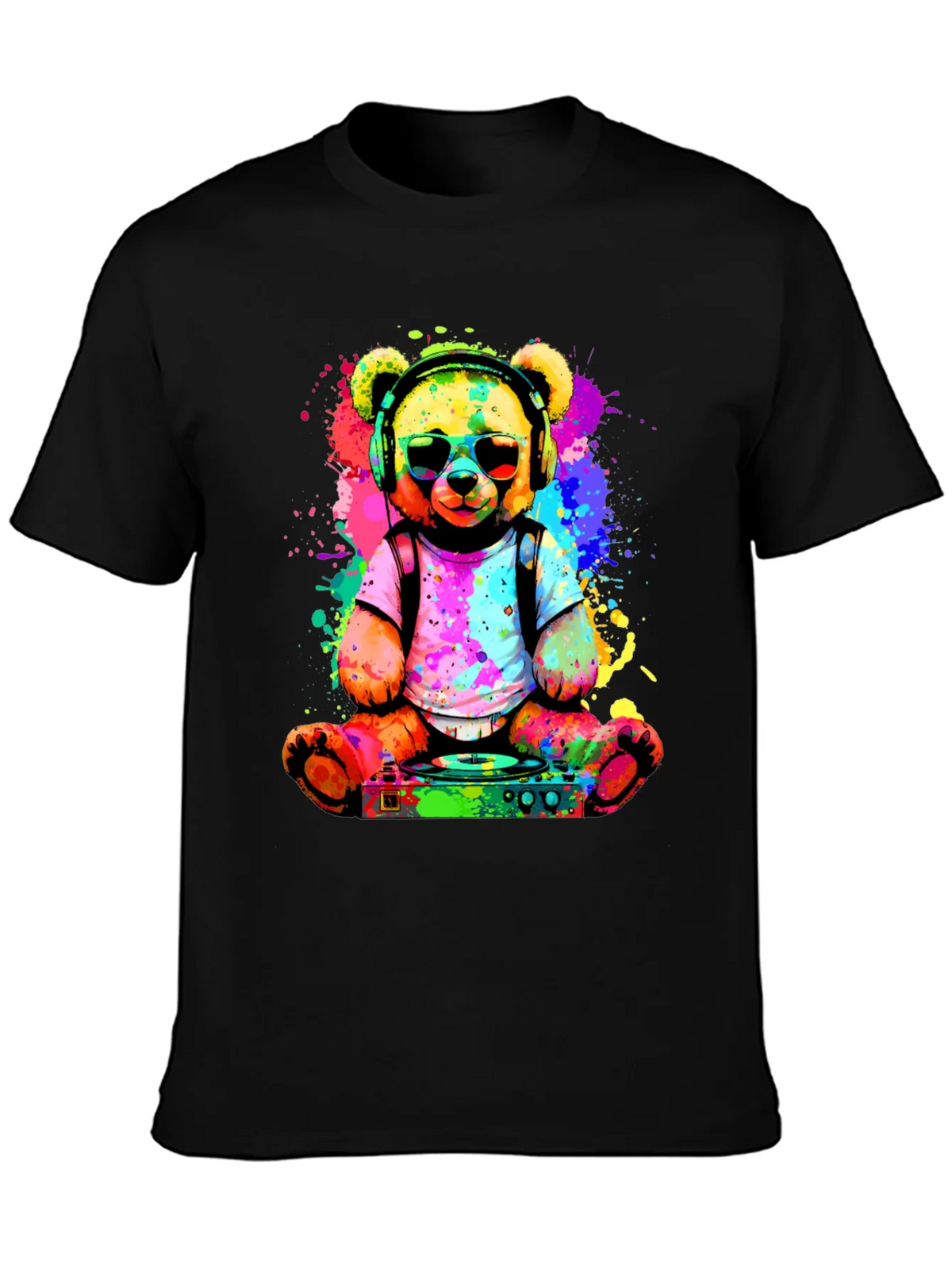 DJ Teddy Bear T-Shirt - Colorful Music Lover Tee product image 3